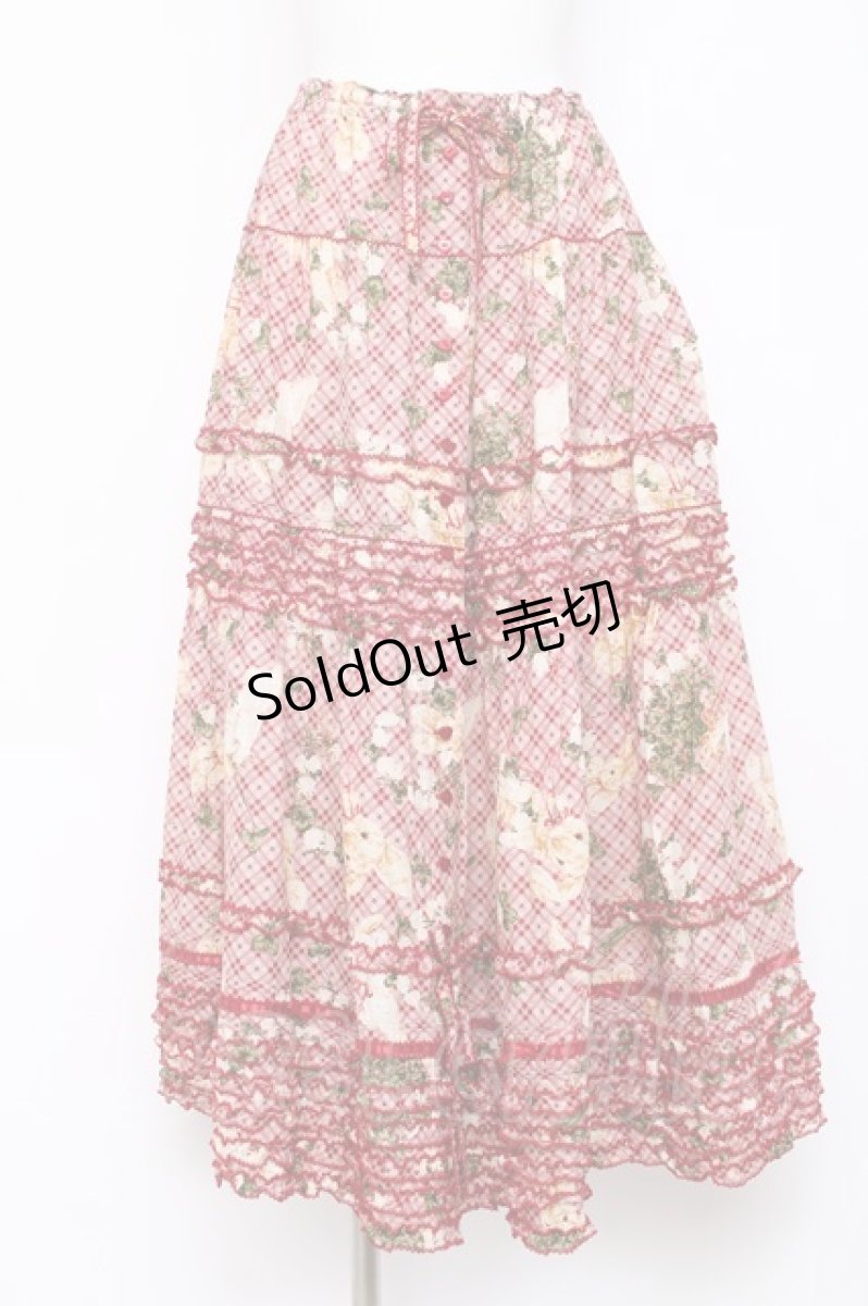 画像1: PINK HOUSE / St.パトリックパレードプリントスカート F レッド Y-26-06-27-159-LO-SK-SZ-ZS (1)
