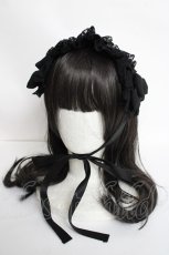 画像1: Vallee lys / Lace Enchantment Headdress  黒 Y-26-06-30-035-GO-AC-SZ-ZY (1)