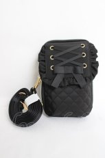 画像1: m petit by misako / AM*レースアップショルダーバッグ  黒 Y-26-06-30-038-LO-BG-SZ-ZY (1)
