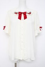 画像1: axes femme kawaii / ベリーズピクニック 半袖ブラウス M 生成り Y-26-06-30-044-AX-BL-SZ-ZY (1)