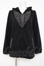 画像1: axes femme / モチーフレース使いパーカー  黒 Y-26-06-30-069-AX-TO-SZ-ZY (1)
