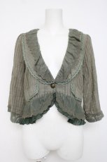 画像1: axes femme / ショールカラーコットンボレロ  カーキ Y-26-06-30-070-AX-TO-SZ-ZY (1)