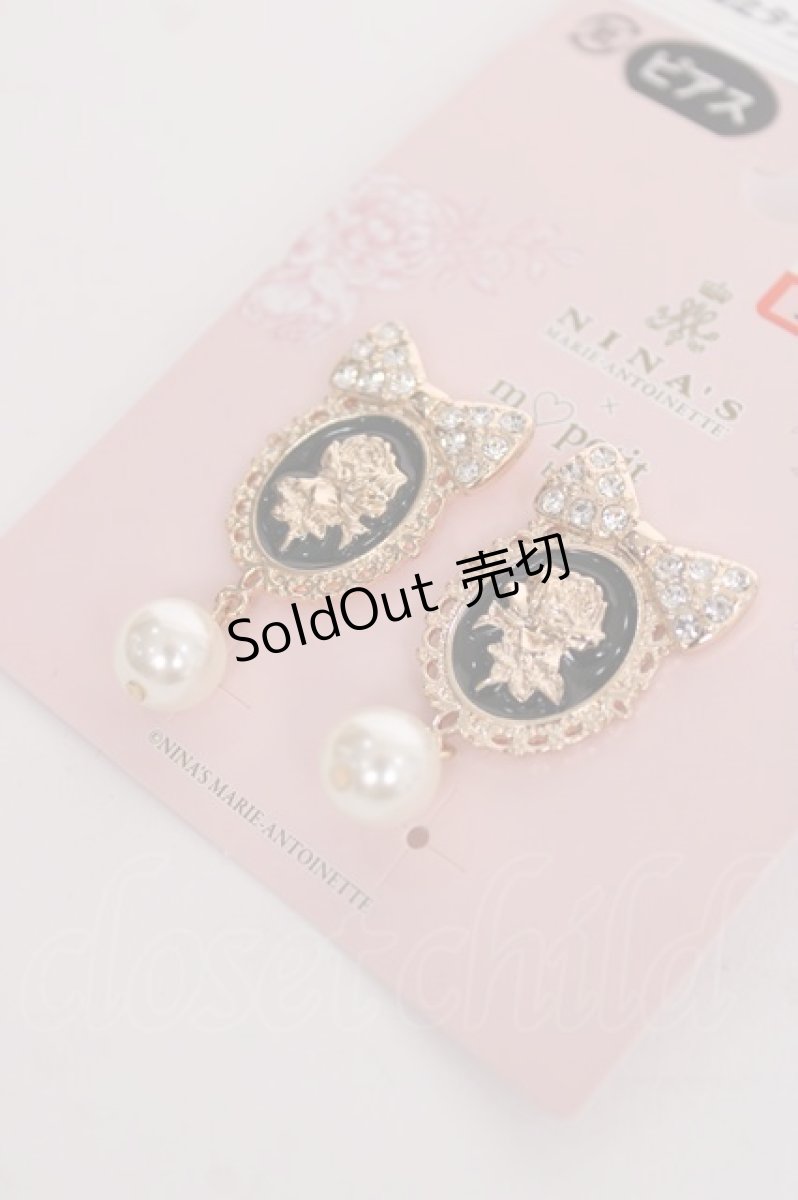 画像1: m petit by misako / フラワーピアス  黒 Y-26-06-30-012-LO-AC-SZ-ZY (1)