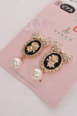 画像1: m petit by misako / フラワーピアス  黒 Y-26-06-30-012-LO-AC-SZ-ZY (1)