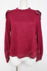 画像1: Franche Lippee / 肩リボンハイネックプルオーバー  ワイン Y-26-06-30-086-LO-TO-SZ-ZY (1)