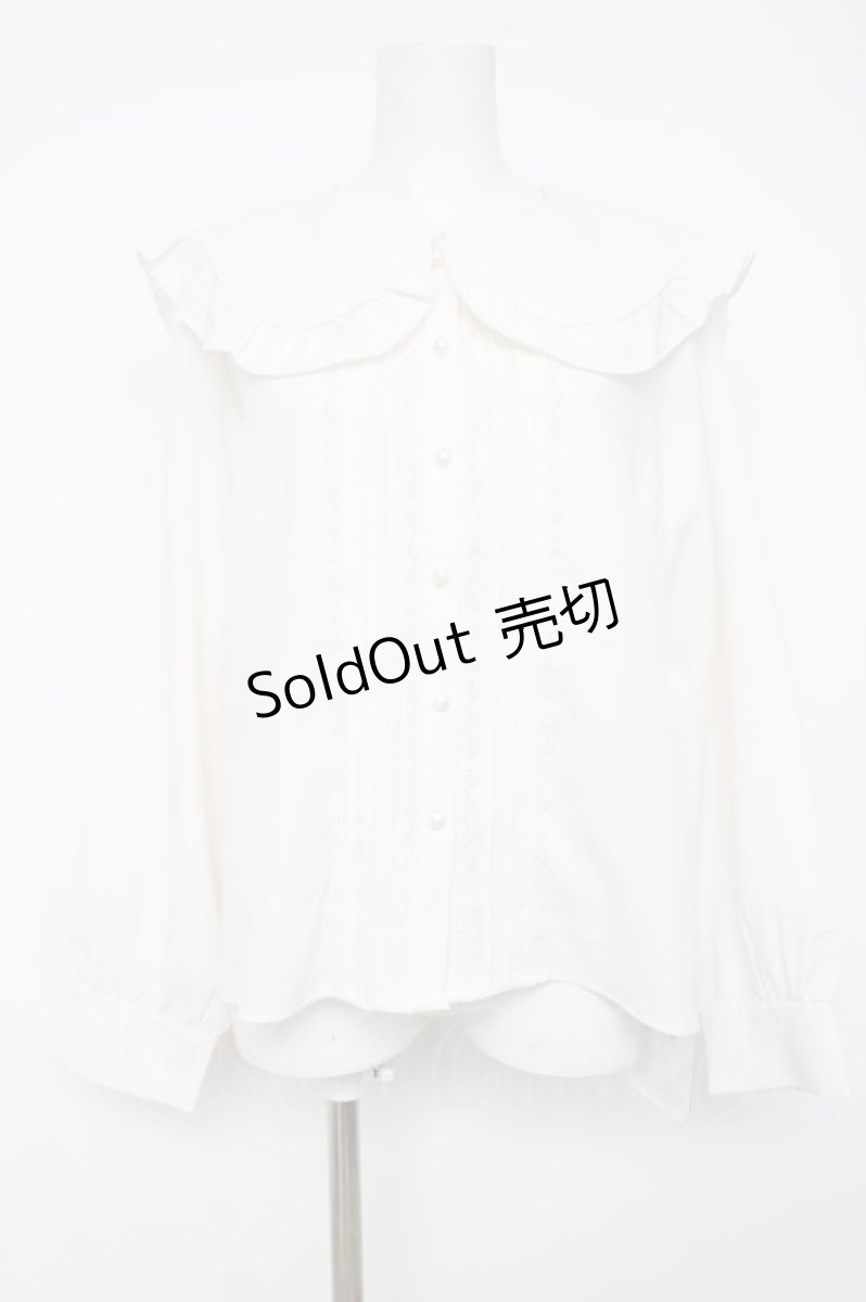 画像1: Dear My Love / 羽刺繍セーラー襟ブラウス  白 Y-26-06-30-093-LO-BL-SZ-ZY (1)