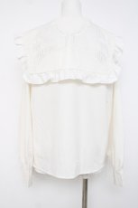 画像2: Dear My Love / 羽刺繍セーラー襟ブラウス  白 Y-26-06-30-093-LO-BL-SZ-ZY (2)