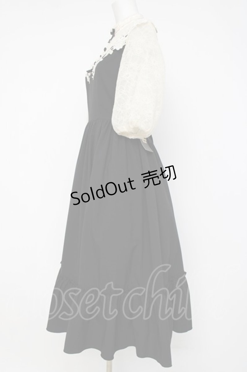 画像2: Innocent World / つる薔薇レースアニバーサリーワンピース M クロ×生成り Y-26-06-30-106-IW-OP-SZ-ZY (2)