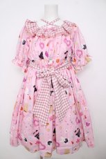 画像1: axes femme kawaii / ハッピーバカンス柄ワンピース M ピンク Y-26-06-30-111-AX-OP-SZ-ZY (1)
