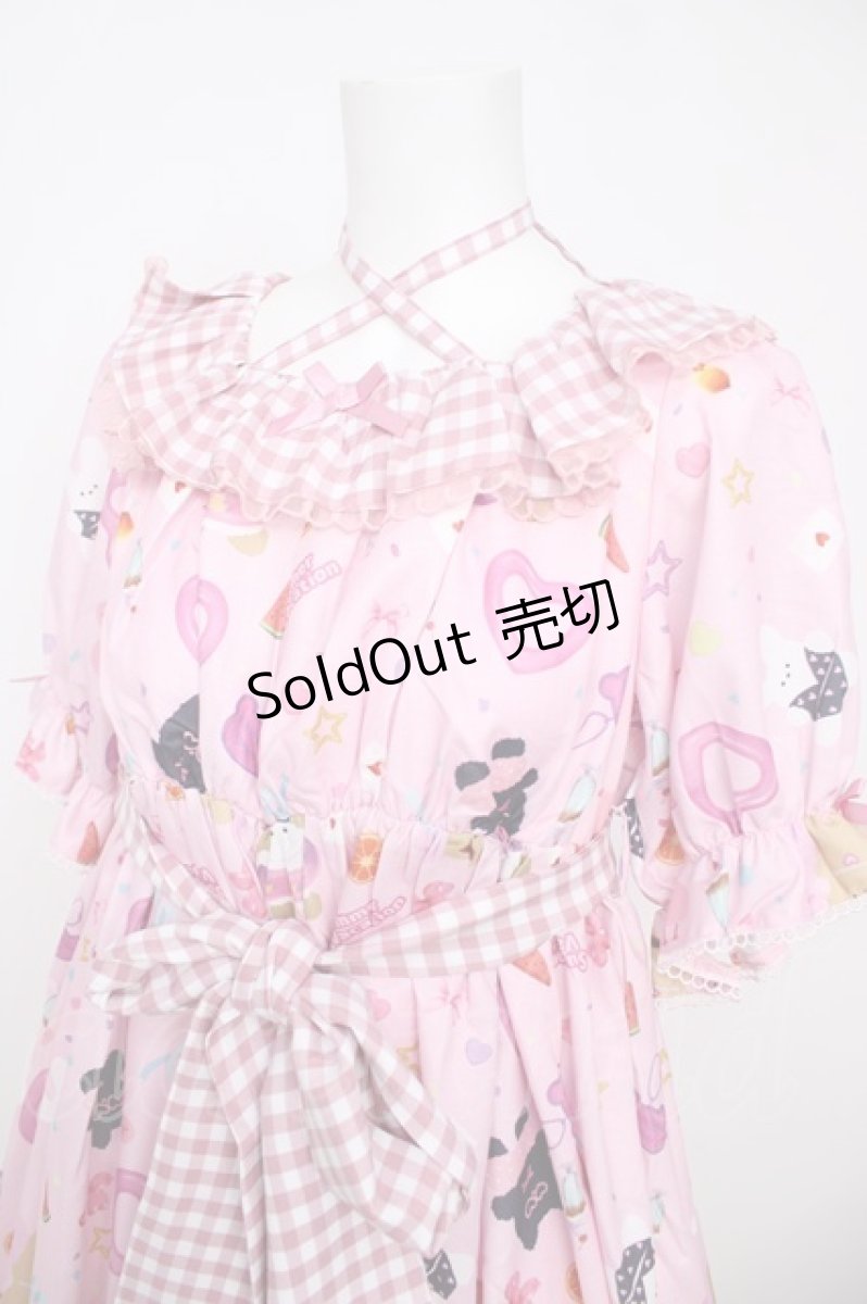 画像3: axes femme kawaii / ハッピーバカンス柄ワンピース M ピンク Y-26-06-30-111-AX-OP-SZ-ZY (3)