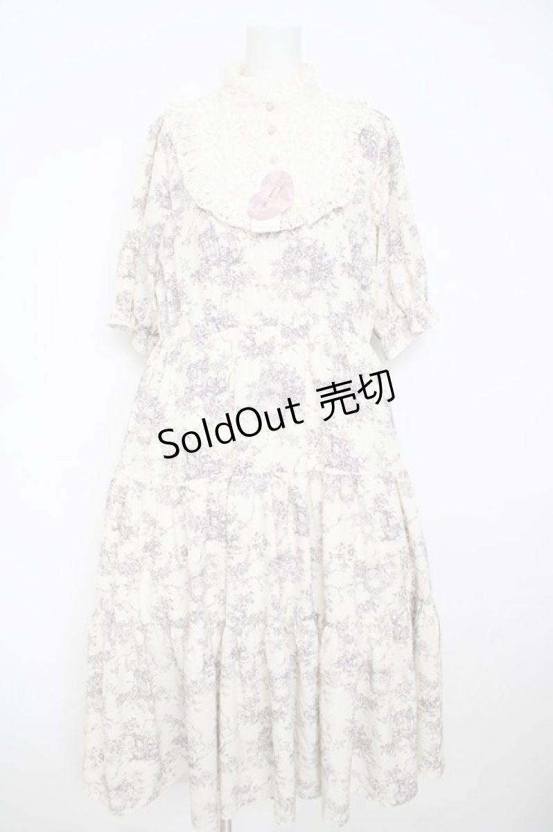 画像1: m petit by misako / トワルドジュイワンピース 3L 白 Y-26-06-30-132-LO-OP-SZ-ZY (1)