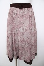 画像1: axes femme POETIQUE / プリュムプリントベルト付スカート  ピンク Y-26-06-30-145-AX-SK-SZ-ZY (1)