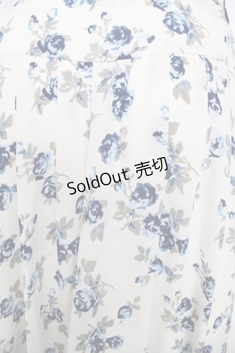 画像3: an another angelus / ベルト付き薔薇柄スカート  白×ブルー Y-26-06-30-151-CA-SK-SZ-ZI (3)