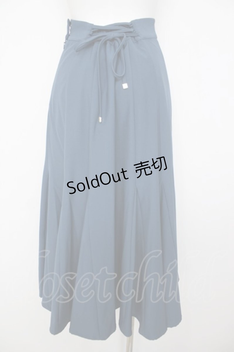 画像2: an another angelus / バックレースアップナローフレアースカート  ブルー Y-26-06-30-152-CA-SK-SZ-ZY (2)