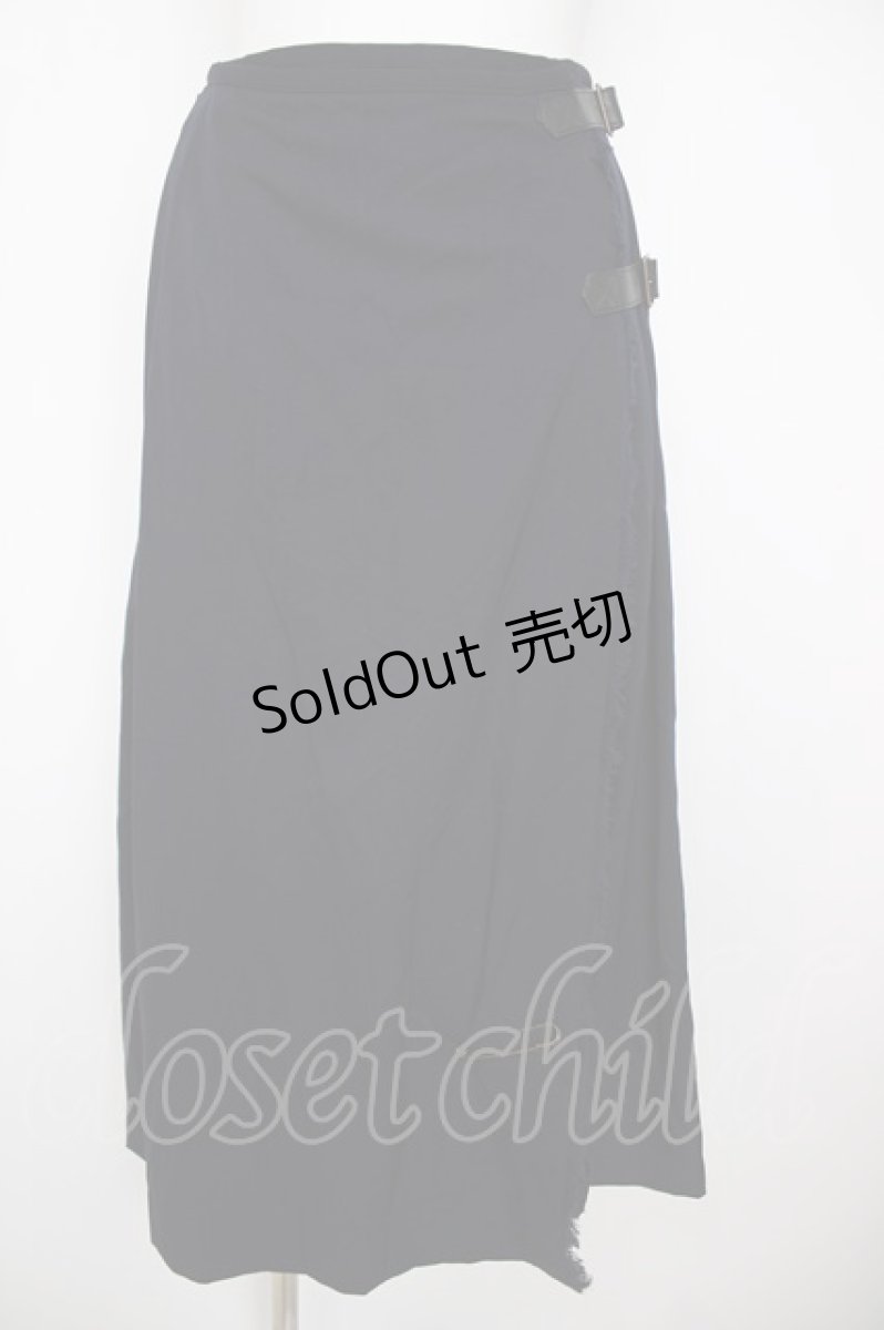 画像1: INGEBORG / プリーツ巻きスカート  紺 Y-26-06-30-155-LO-SK-SZ-ZY (1)