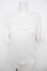 画像1: axes femme / ドット×チュールフリルプルオーバー  白 Y-26-07-01-054-AX-TO-SZ-ZY (1)