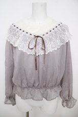 画像1: axes femme / チュールレースシアートップス  グレー Y-26-07-01-056-AX-TO-SZ-ZY (1)