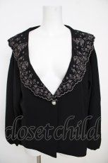 画像1: axes femme / スカラップ刺繍レースブルゾン  黒 Y-26-07-01-059-AX-TO-SZ-ZY (1)