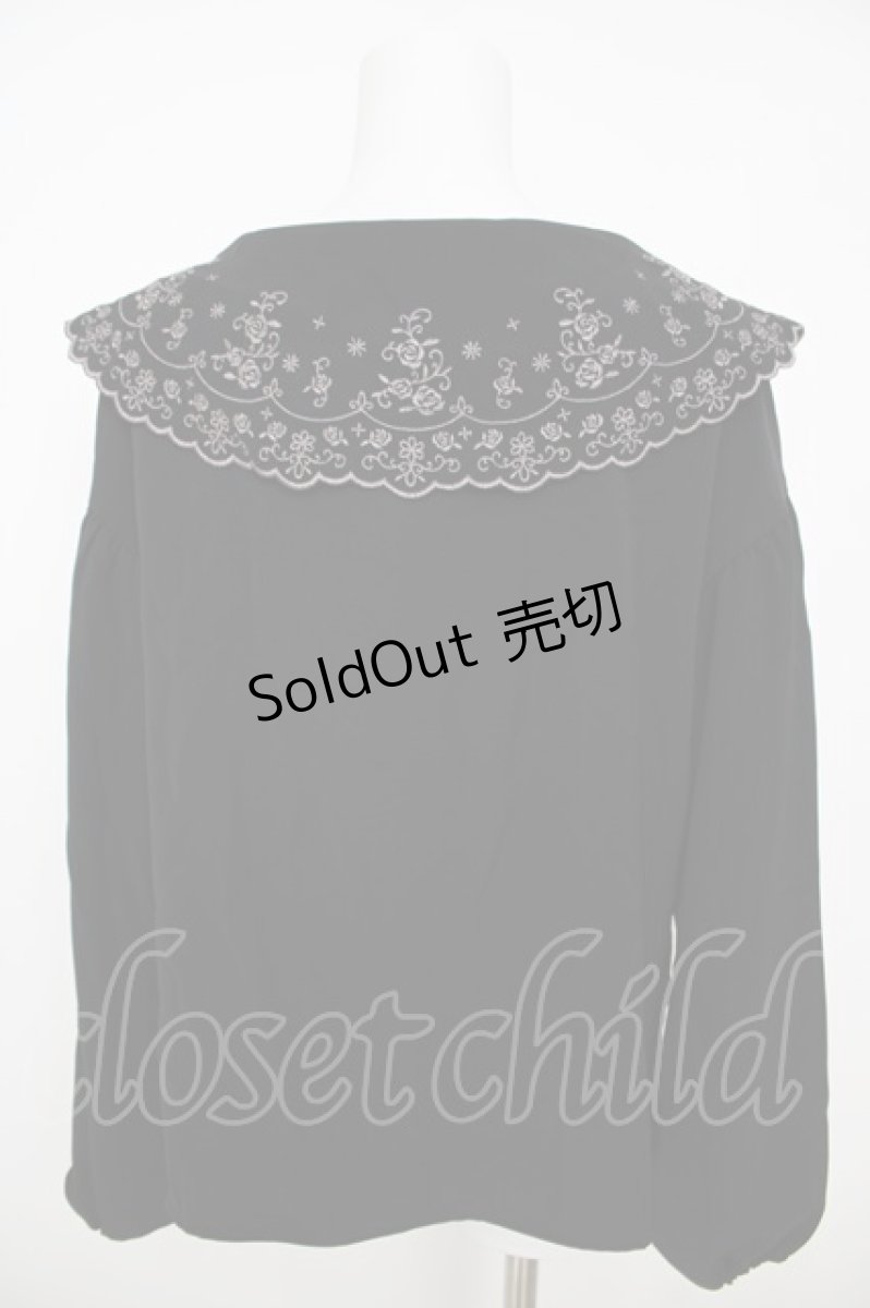 画像2: axes femme / スカラップ刺繍レースブルゾン  黒 Y-26-07-01-059-AX-TO-SZ-ZY (2)