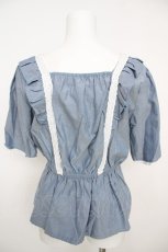 画像2: axes femme / ミュゲフルール刺繍トップス  サックス Y-26-07-01-062-AX-TO-SZ-ZY (2)