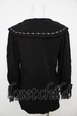 画像2: axes femme POETIQUE / 襟刺繍ボリューム袖ブラウス  黒 Y-26-07-01-071-AX-BL-SZ-ZY (2)