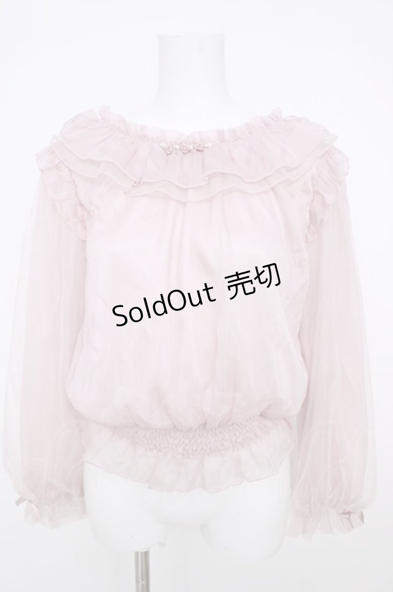 画像1: axes femme POETIQUE / 巻き薔薇シフォンブラウス  ピンク Y-26-07-01-083-AX-BL-SZ-ZY (1)