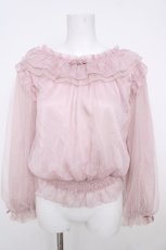 画像1: axes femme POETIQUE / 巻き薔薇シフォンブラウス  ピンク Y-26-07-01-083-AX-BL-SZ-ZY (1)