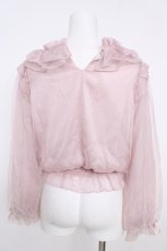 画像2: axes femme POETIQUE / 巻き薔薇シフォンブラウス  ピンク Y-26-07-01-083-AX-BL-SZ-ZY (2)