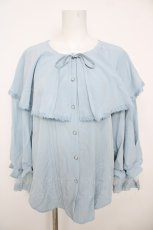 画像1: axes femme POETIQUE / ビッグフリルカラーブラウス  サックス Y-26-07-01-086-AX-BL-SZ-ZY (1)