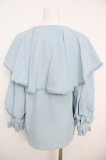 画像2: axes femme POETIQUE / ビッグフリルカラーブラウス  サックス Y-26-07-01-086-AX-BL-SZ-ZY (2)