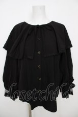 画像1: axes femme POETIQUE / ビッグフリルカラーブラウス  黒 Y-26-07-01-088-AX-BL-SZ-ZY (1)