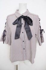 画像1: axes femme POETIQUE / 袖レースアップブラウス  淡ピンク Y-26-07-01-093-AX-BL-SZ-ZY (1)