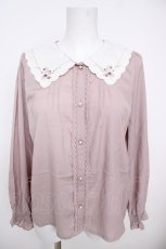 画像1: axes femme POETIQUE / スカラップ刺繍襟ブラウス  ピンク Y-26-07-01-097-AX-BL-SZ-ZY (1)