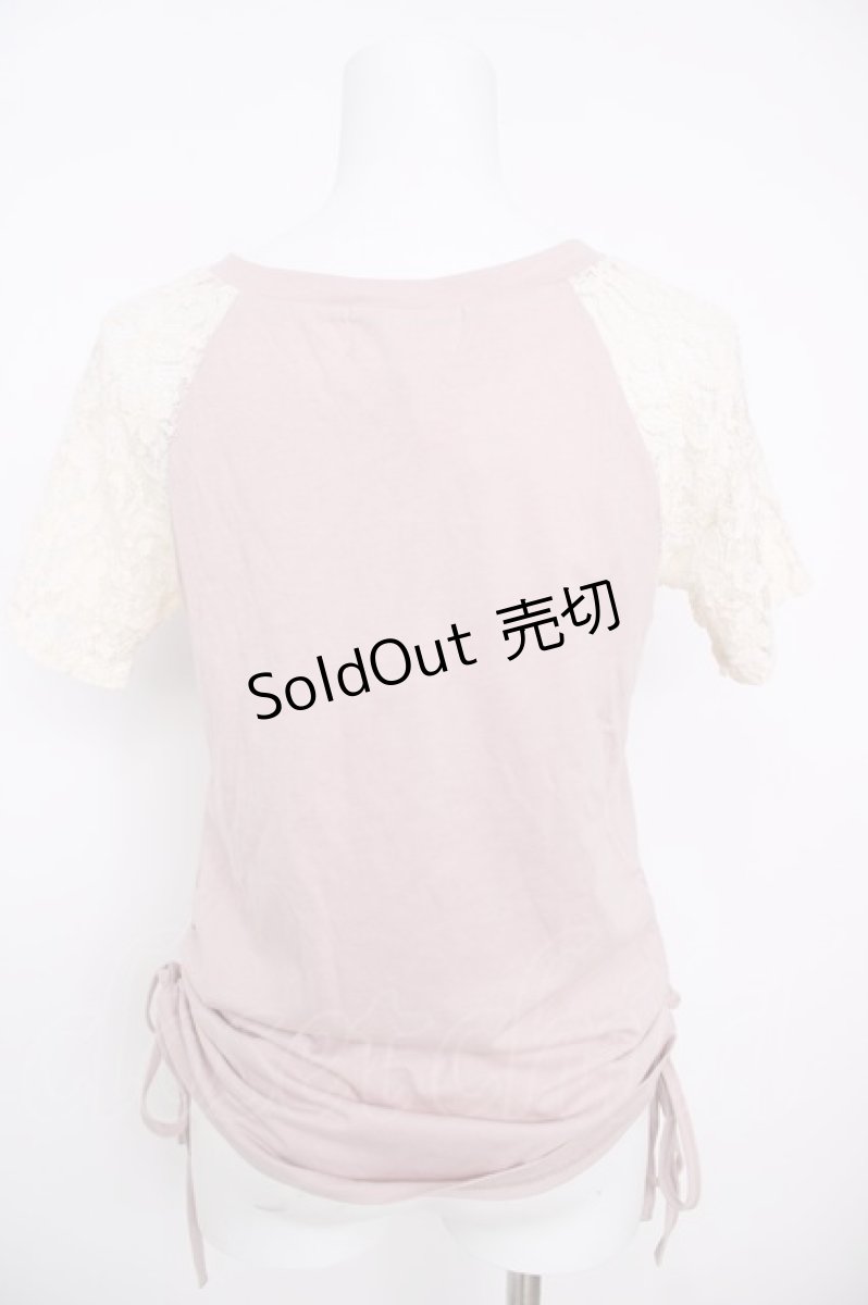 画像2: axes femme POETIQUE / 袖レースtシャツ  ピンク Y-26-07-01-108-AX-TO-SZ-ZY (2)