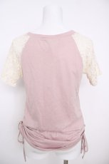 画像2: axes femme POETIQUE / 袖レースtシャツ  ピンク Y-26-07-01-108-AX-TO-SZ-ZY (2)