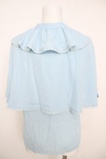 画像2: axes femme kawaii / ケープ風ノースリブラウス  サックス Y-26-07-01-110-AX-BL-SZ-ZY (2)