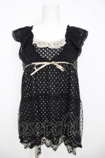 画像1: axes femme / チュールレイヤードドットタンクトップ  黒 Y-26-07-01-120-AX-TO-SZ-ZY (1)