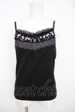 画像1: axes femme / バラ×ビジューキャミソール  黒 Y-26-07-01-127-AX-TO-SZ-ZY (1)