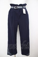 画像1: axes femme / 裾刺繍麻調パンツ  紺 Y-26-07-01-166-AX-PA-SZ-ZY (1)