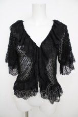画像1: axes femme / レースフリル風ボレロトップス  黒 Y-26-07-01-036-AX-TO-SZ-ZY (1)