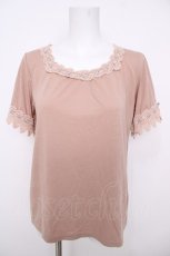 画像1: axes femme / リボン通し半袖プルオーバー  ピンク Y-26-07-01-038-AX-TO-SZ-ZY (1)
