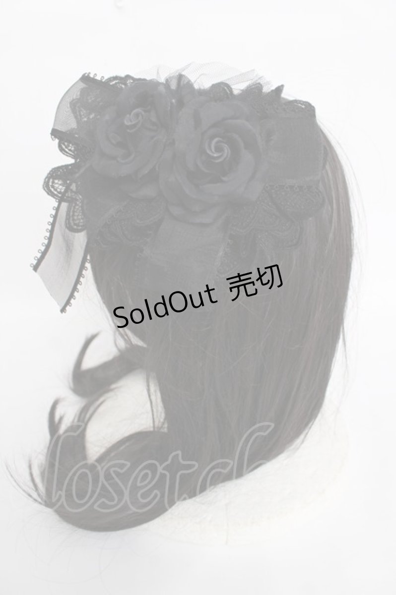 画像2: Moi-meme-Moitie / 薔薇ヘッドドレス  ブラック Y-26-07-03-072-MO-AC-SZ-ZY (2)