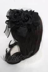 画像2: Moi-meme-Moitie / 薔薇ヘッドドレス  ブラック Y-26-07-03-072-MO-AC-SZ-ZY (2)