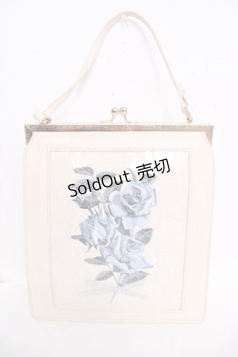 画像1: an another angelus / ローズ絵画刺繍がま口バック  アイボリー Y-26-07-03-081-CA-BG-SZ-ZY (1)