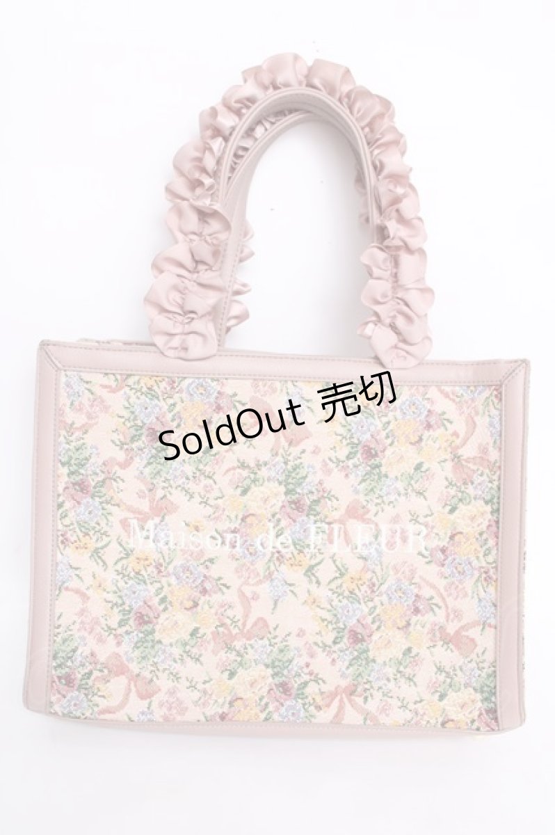 画像1: Maison de FLEUR / ゴブランハンドバック  ピンク Y-26-07-03-086-LO-BG-SZ-ZY (1)