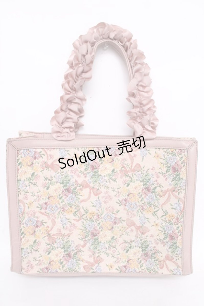 画像2: Maison de FLEUR / ゴブランハンドバック  ピンク Y-26-07-03-086-LO-BG-SZ-ZY (2)