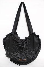 画像1: ATELIER PIERROT / Lace up Ribbon Heart Bag  黒 Y-26-07-03-087-EL-BG-SZ-ZY (1)