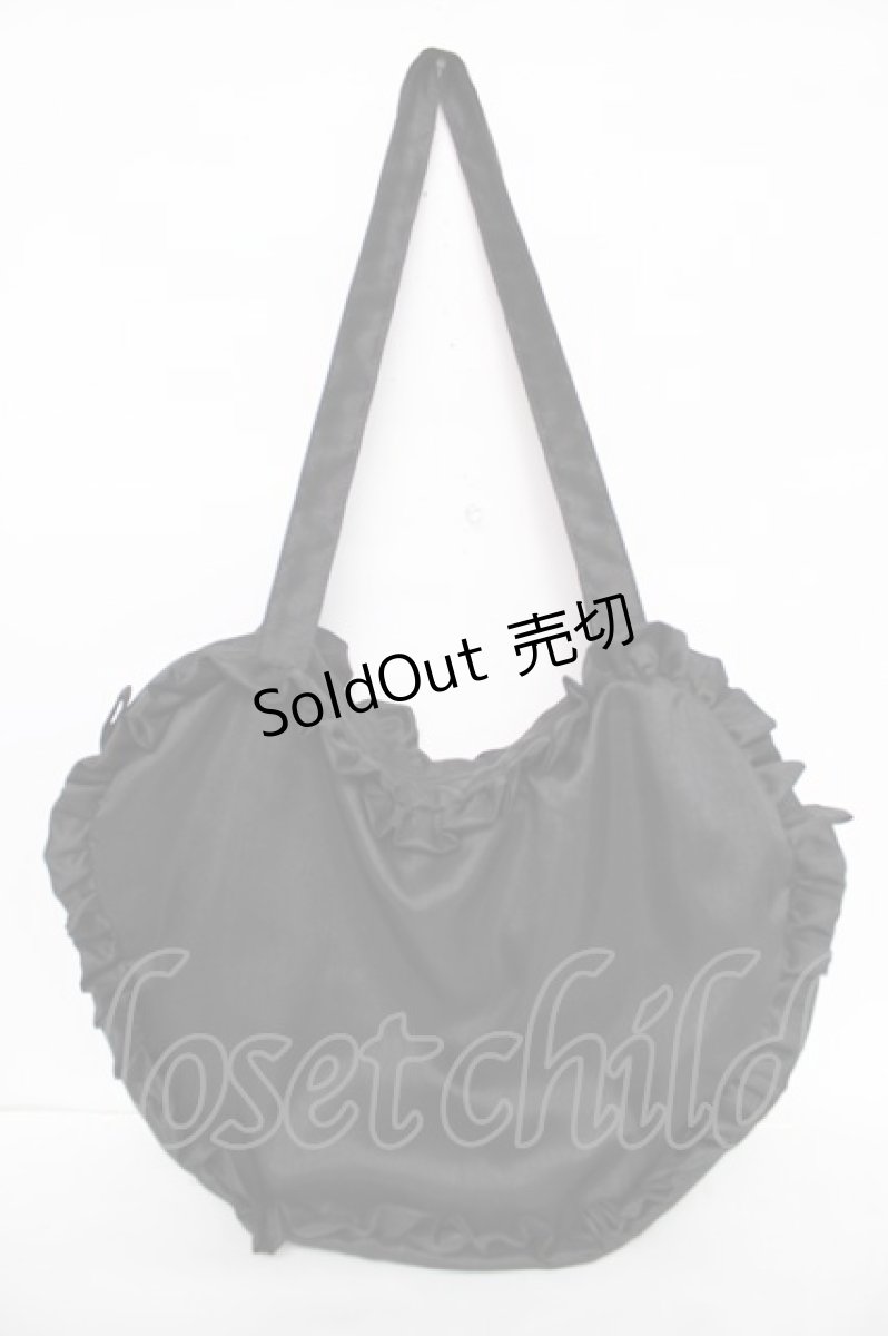 画像2: ATELIER PIERROT / Lace up Ribbon Heart Bag  黒 Y-26-07-03-087-EL-BG-SZ-ZY (2)