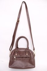 画像2: axes femme / ロゴプレートショルダーバック  茶 Y-26-07-03-088-AX-BG-SZ-ZY (2)