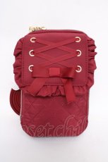 画像1: m petit by misako / AM*TTレースアップショルダーバッグ  濃赤 Y-26-07-03-093-LO-BG-SZ-ZY (1)